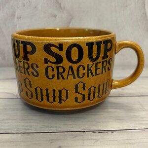 Vintage Retro 1970's Brown Stoneware Soup Crackers Coffee Mug Japan (SKU: 210MI)